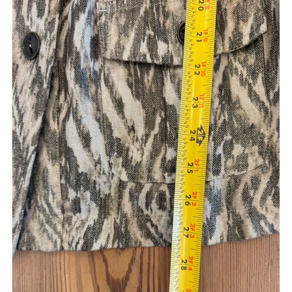 Chicos Utility Jacket Drawstring Waist Metallic L… - image 7